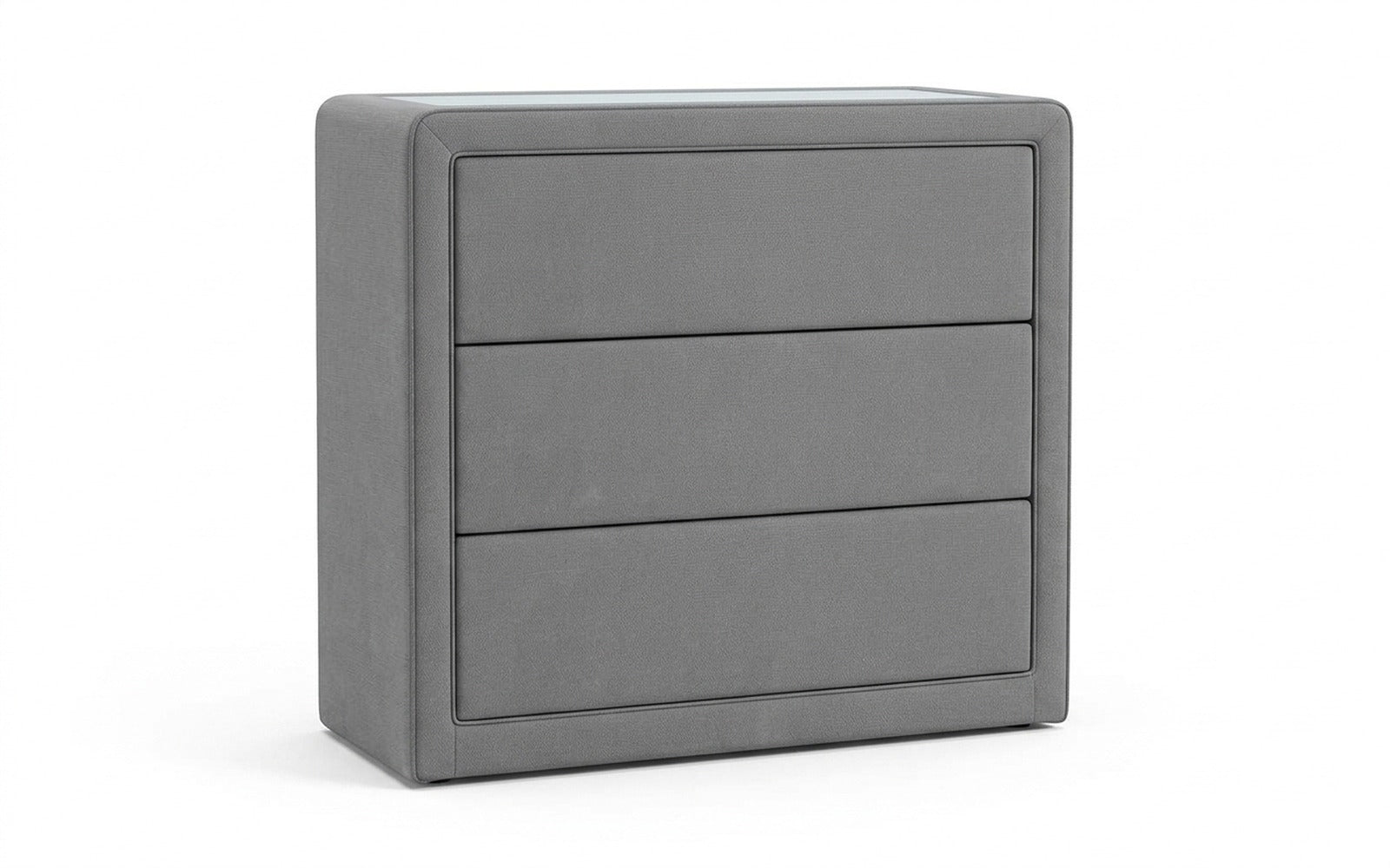 Orly dresser in Sky Velvet 08 fabric, product photo on white background