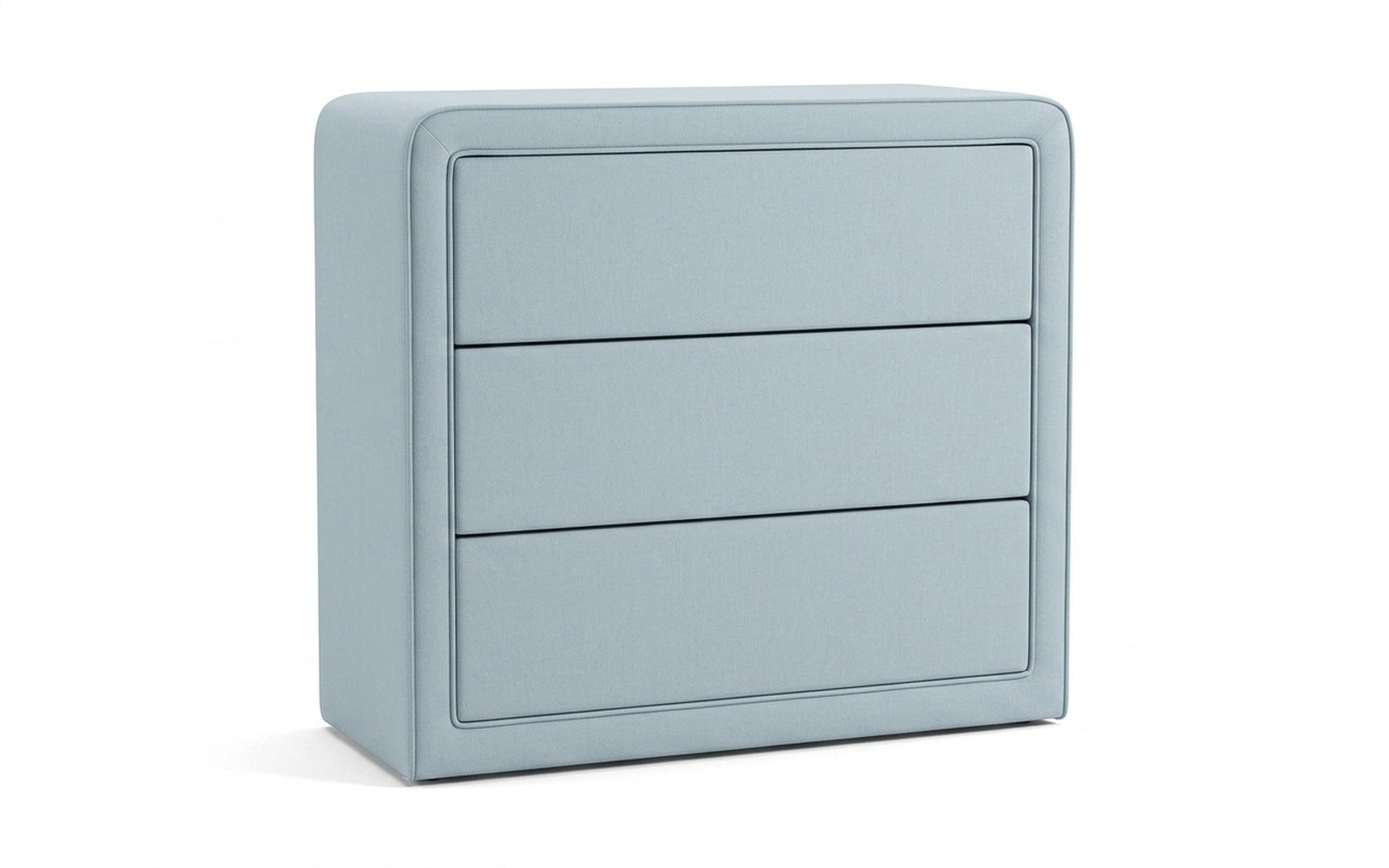 Orly dresser in Sky Velvet 18 fabric, product photo on white background
