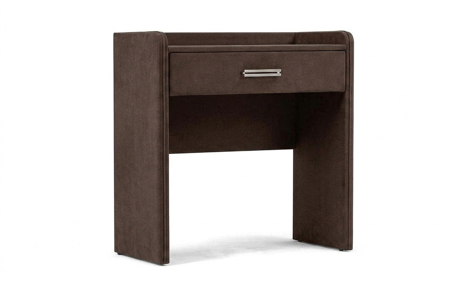 Fransis dressing table in Galaktika Brown fabric, product photo on white background