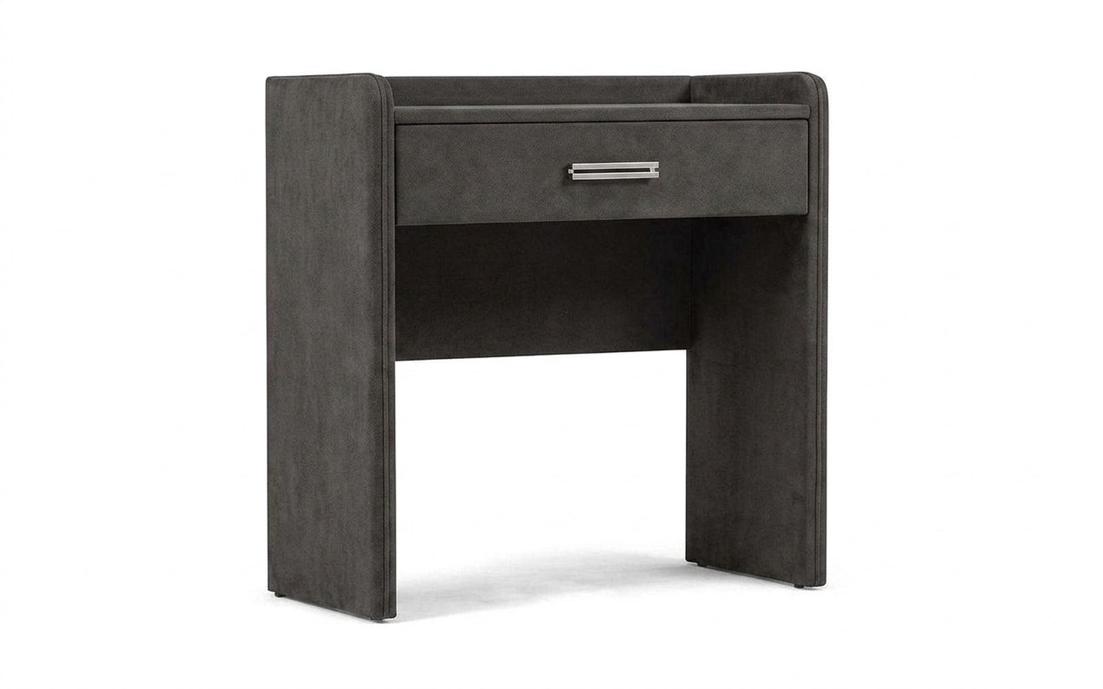 Fransis dressing table in Galaktika Grey fabric, product photo on white background