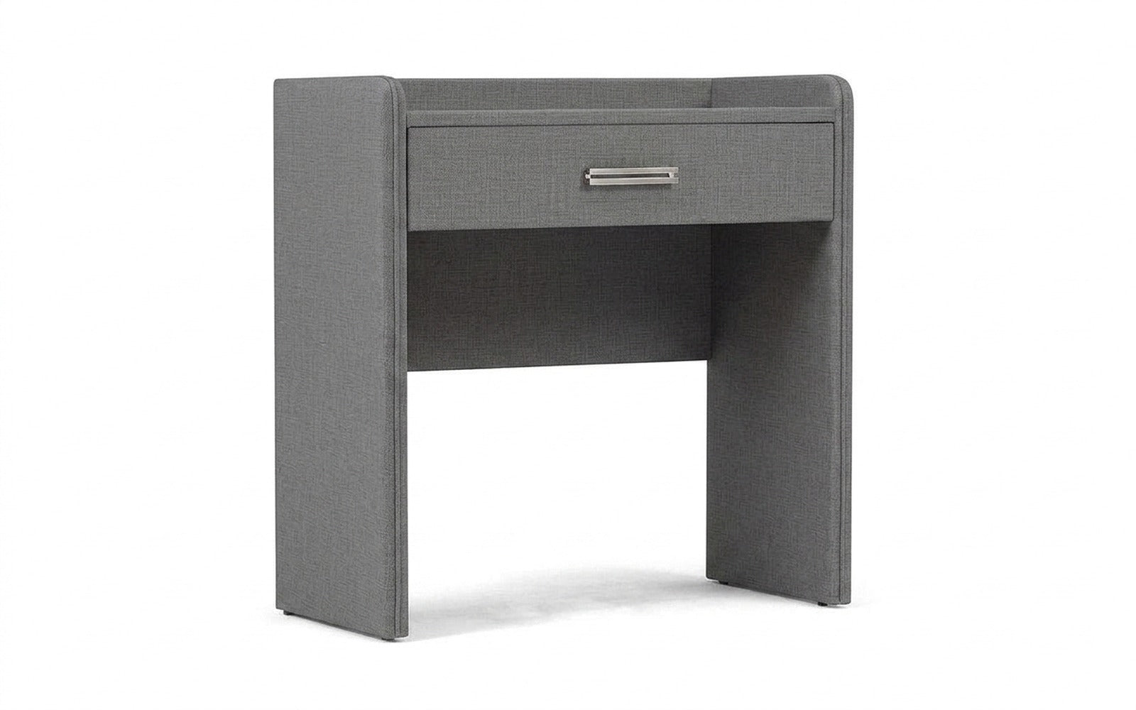 Fransis dressing table in Lidot Silver fabric, product photo on white background