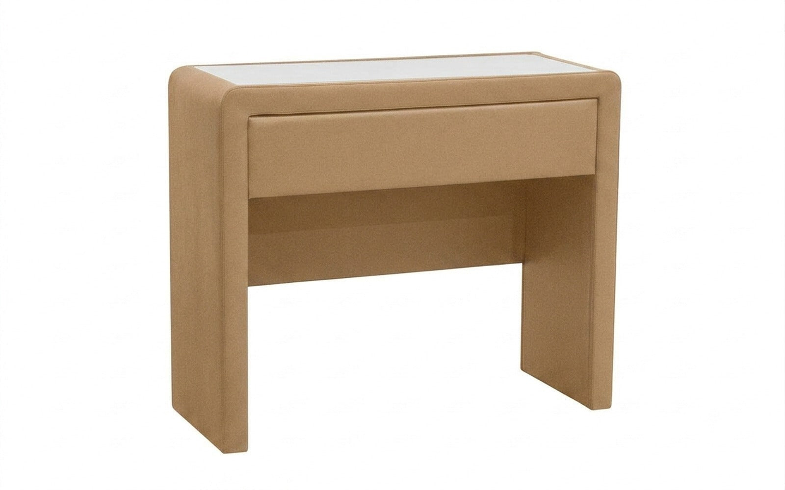 Orly dressing table in Casanova Beige fabric, product photo on white background