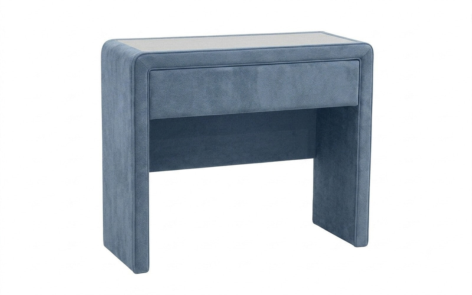 Orly dressing table in Casanova Ice fabric, product photo on white background