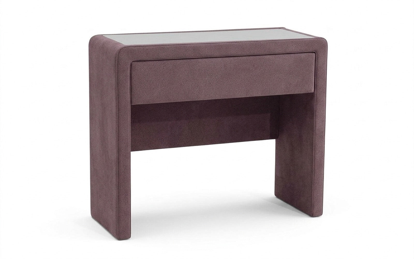 Orly dressing table in Casanova Lilac fabric, product photo on white background
