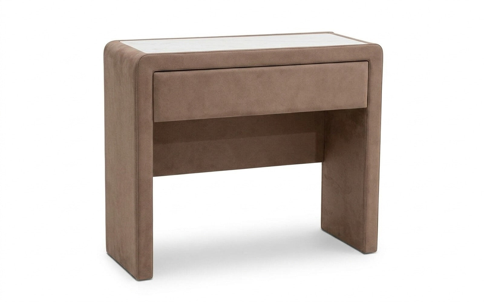 Orly dressing table in Casanova Stone fabric, product photo on white background