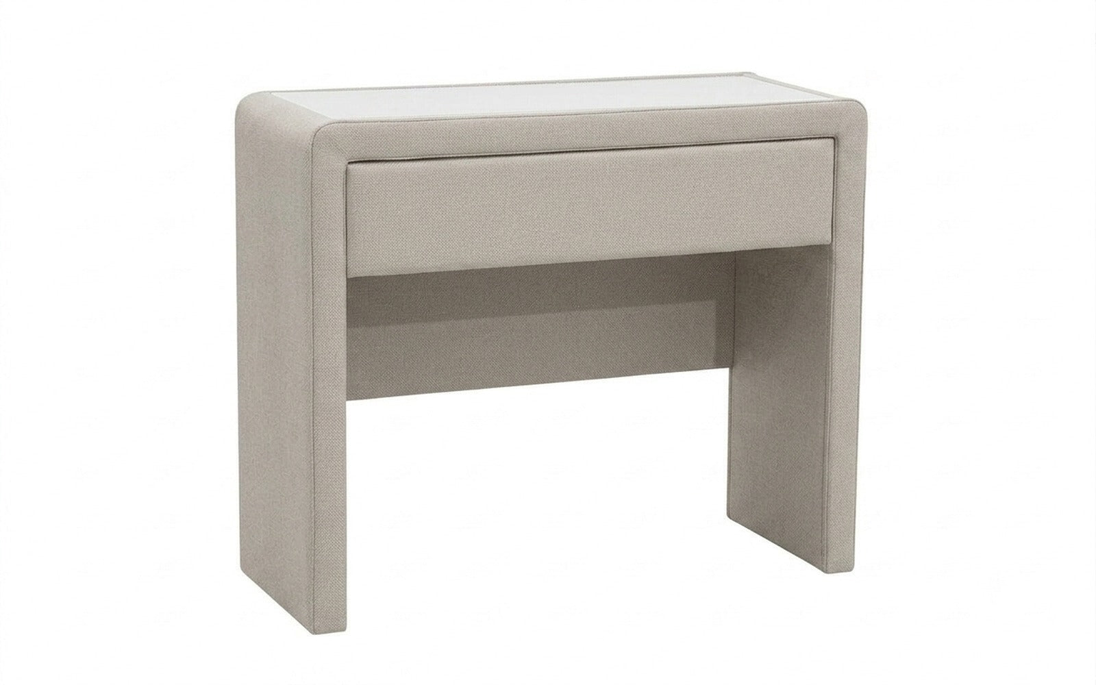 Orly dressing table in Forte 01 fabric, product photo on white background