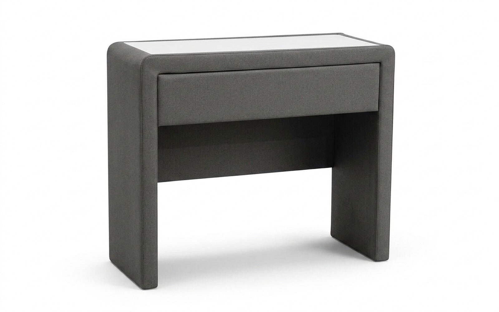 Orly dressing table in Prime Dark fabric, product photo on white background