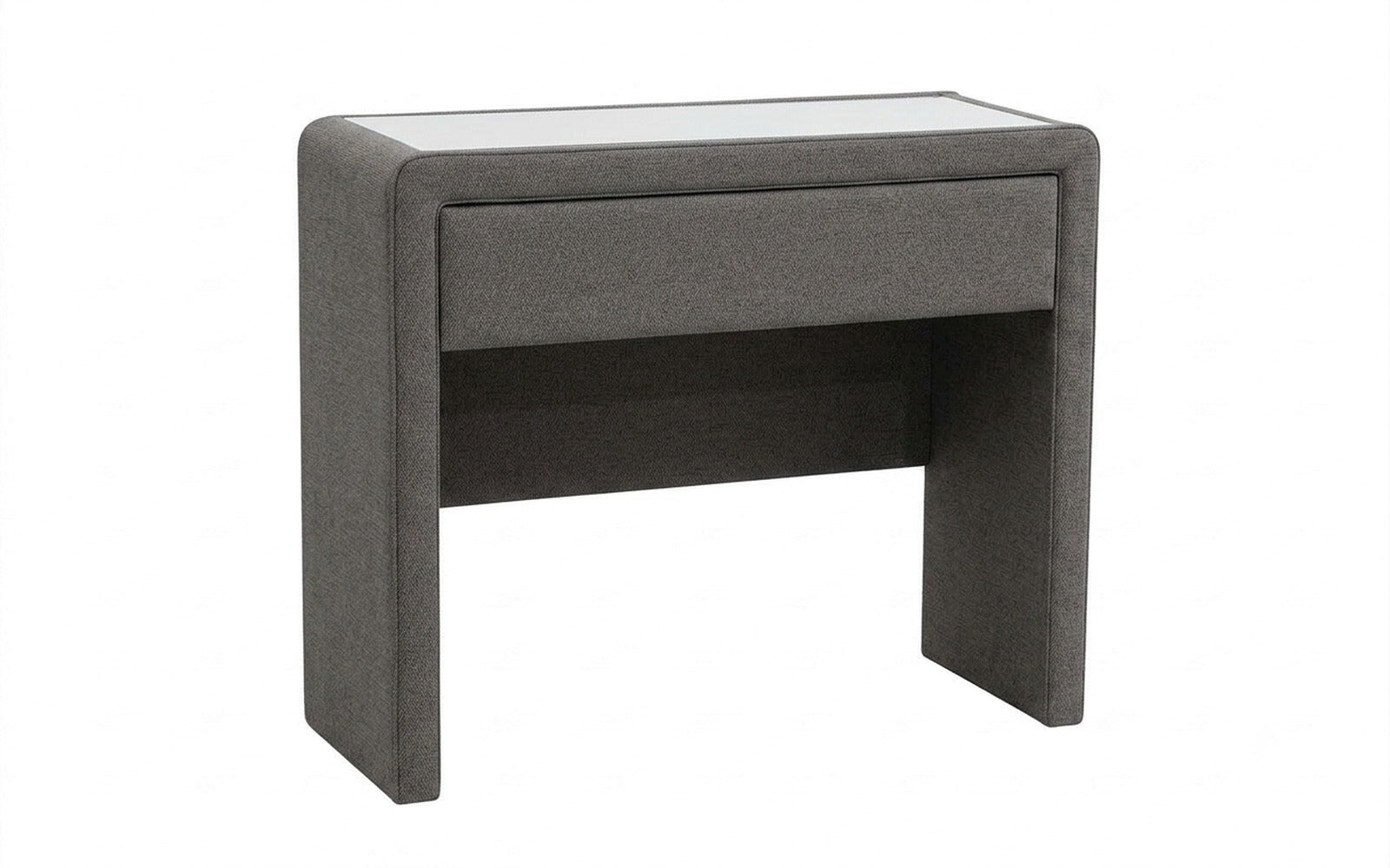 Orly dressing table in Royal I Mist fabric, product photo on white background