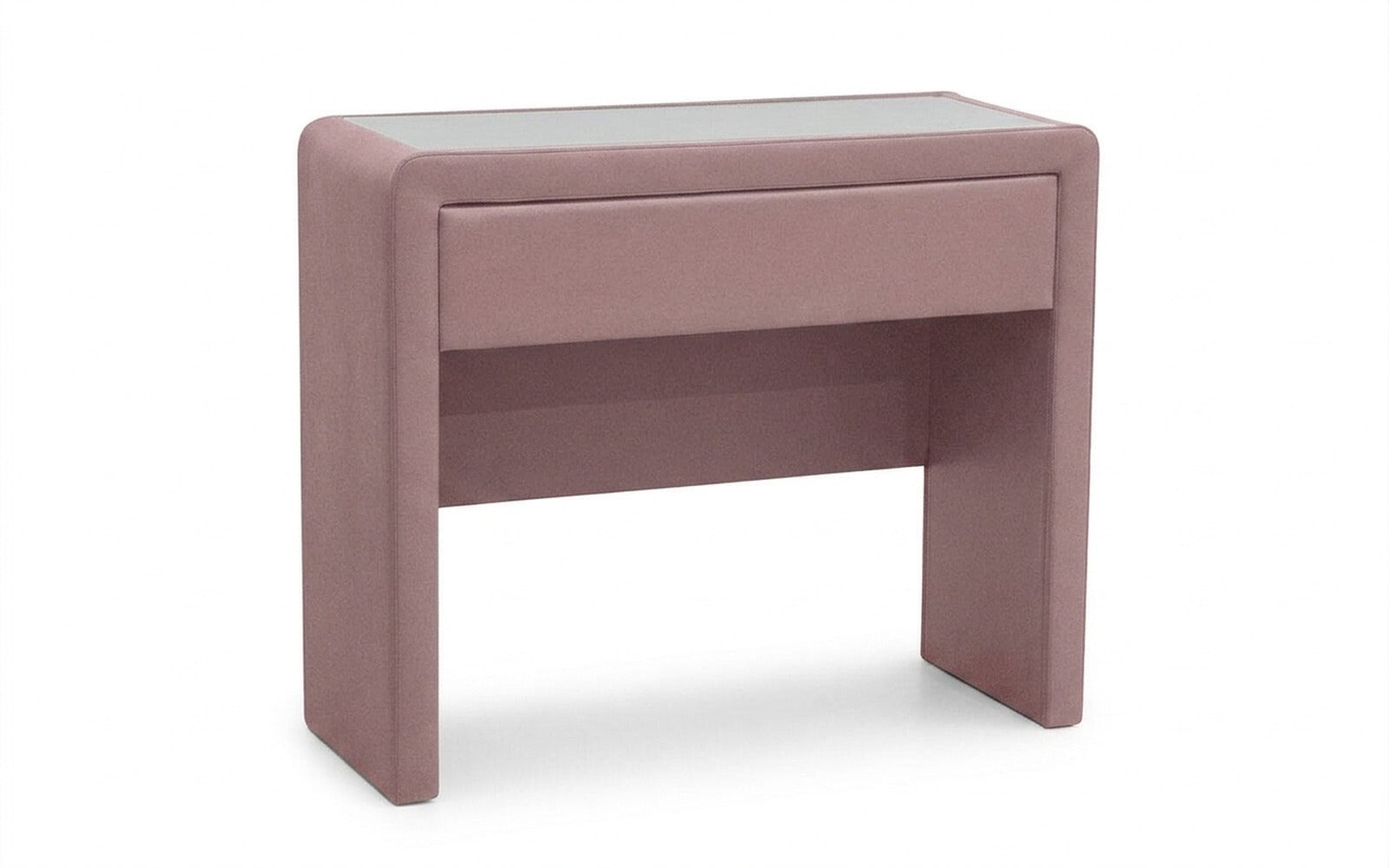 Orly dressing table in Sky Velvet 01 fabric, product photo on white background
