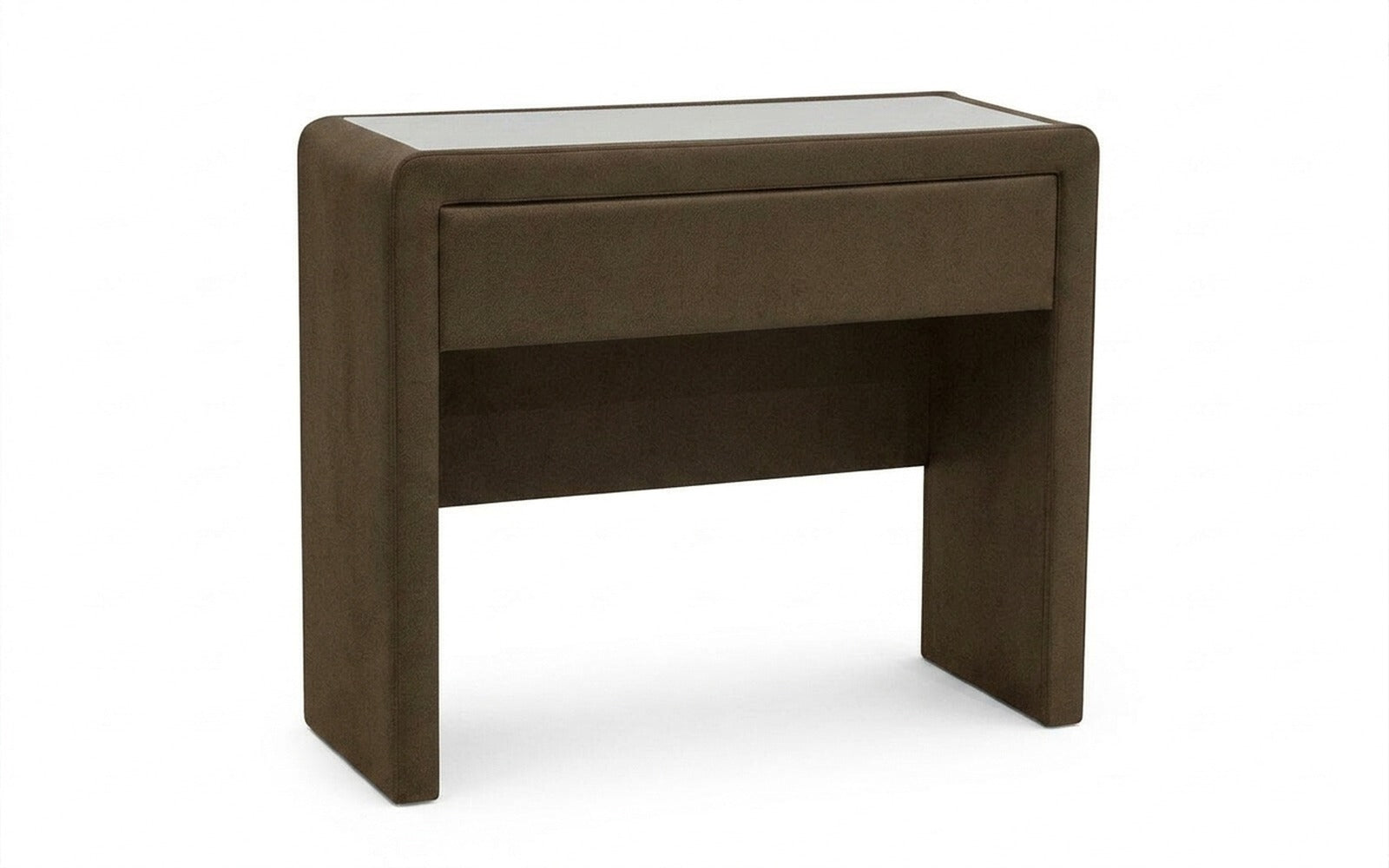 Orly dressing table in Sky Velvet 12 fabric, product photo on white background