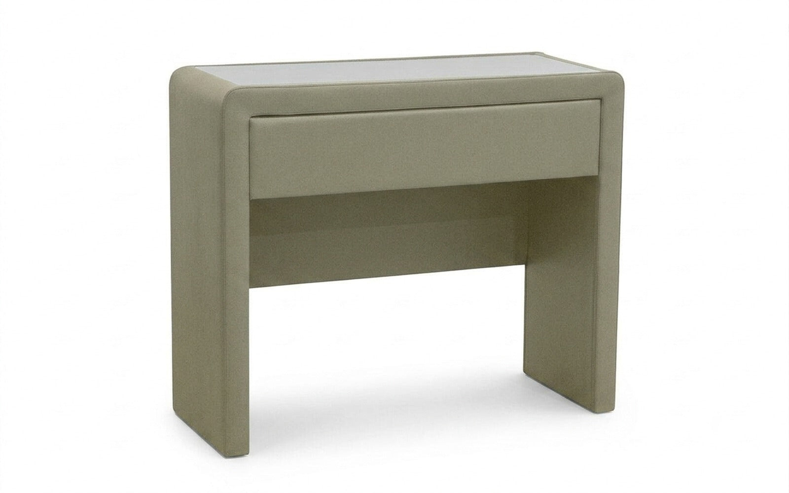 Orly dressing table in Sky Velvet 251 fabric, product photo on white background