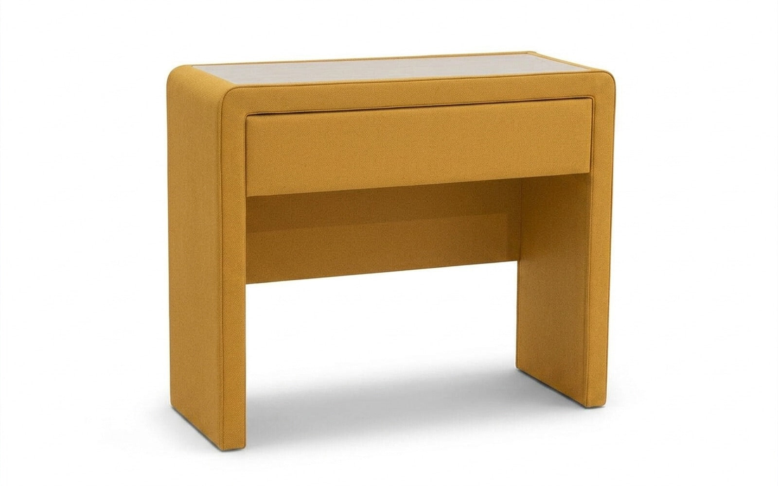 Orly dressing table in Sky Velvet 30 fabric, product photo on white background
