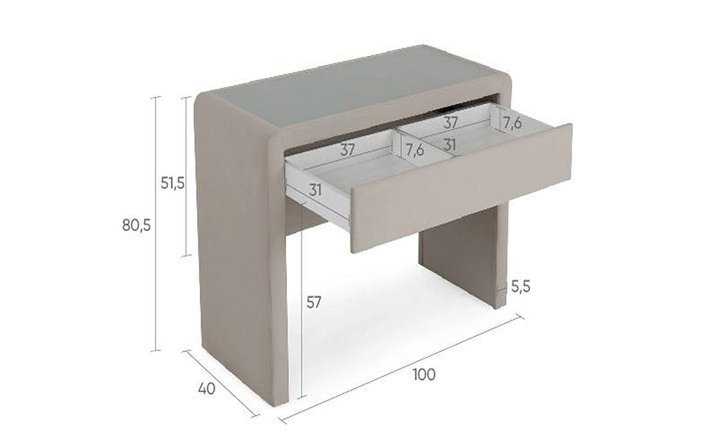 Orly dressing table, product photo on white background, view 1