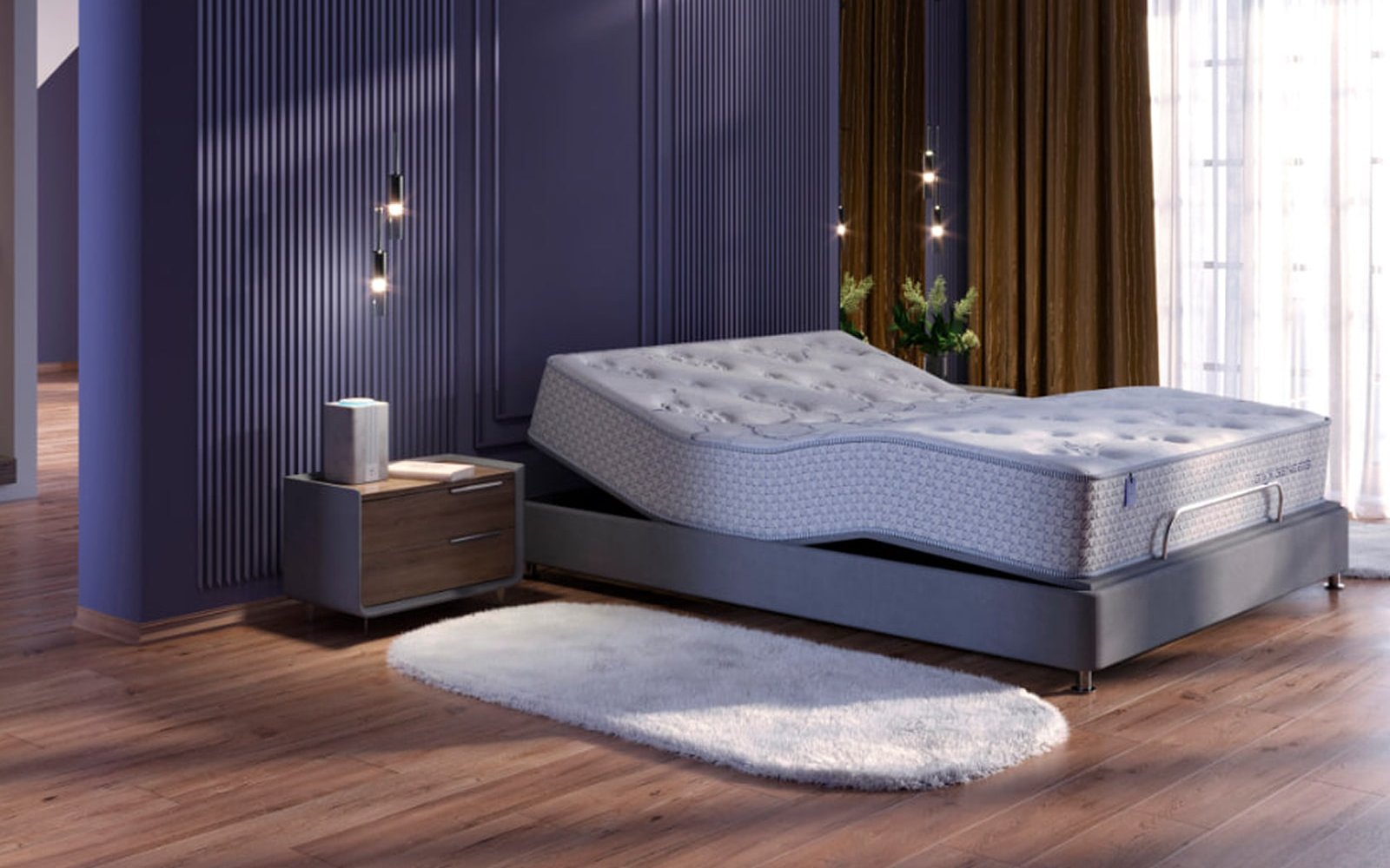 Grether & Wells Genesis mattress in a bedroom interior, view 1