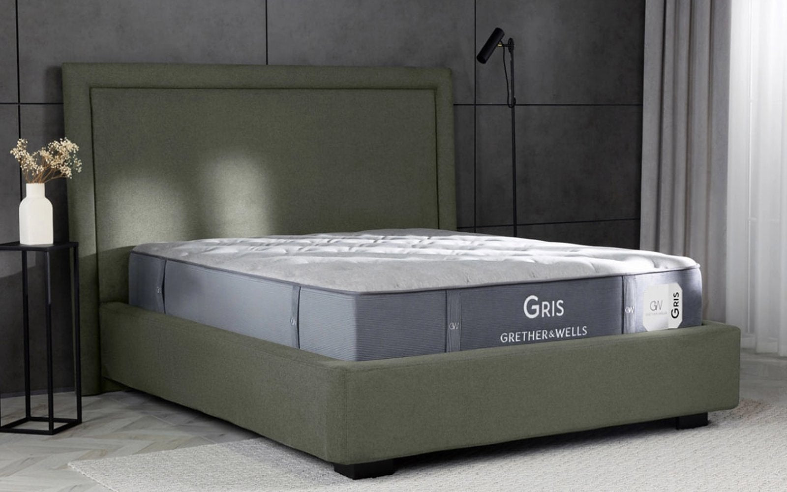 Grether & Wells Gris mattress in a bedroom interior, view 2