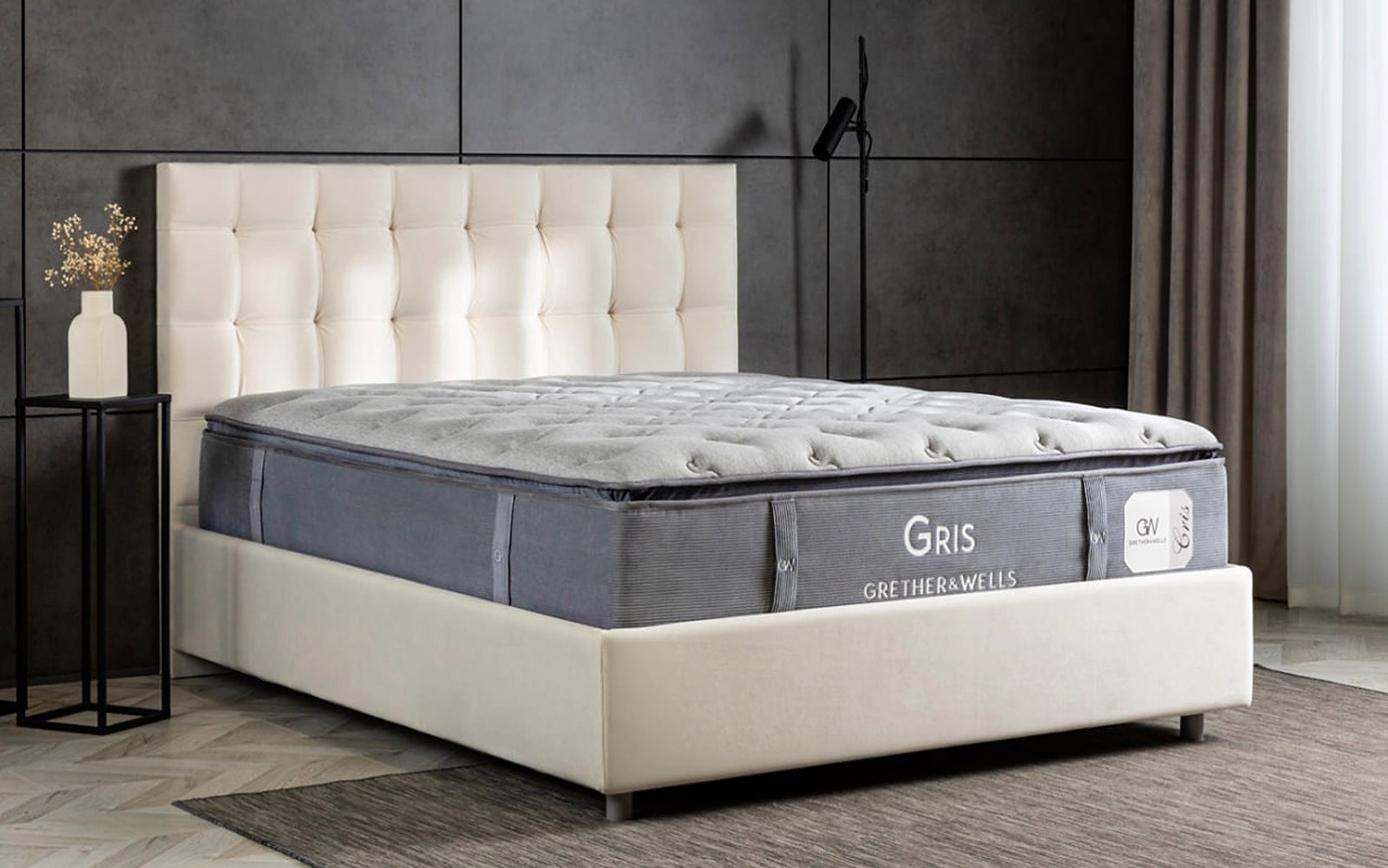 Grether & Wells Gris Imperial mattress in a bedroom interior, view 3