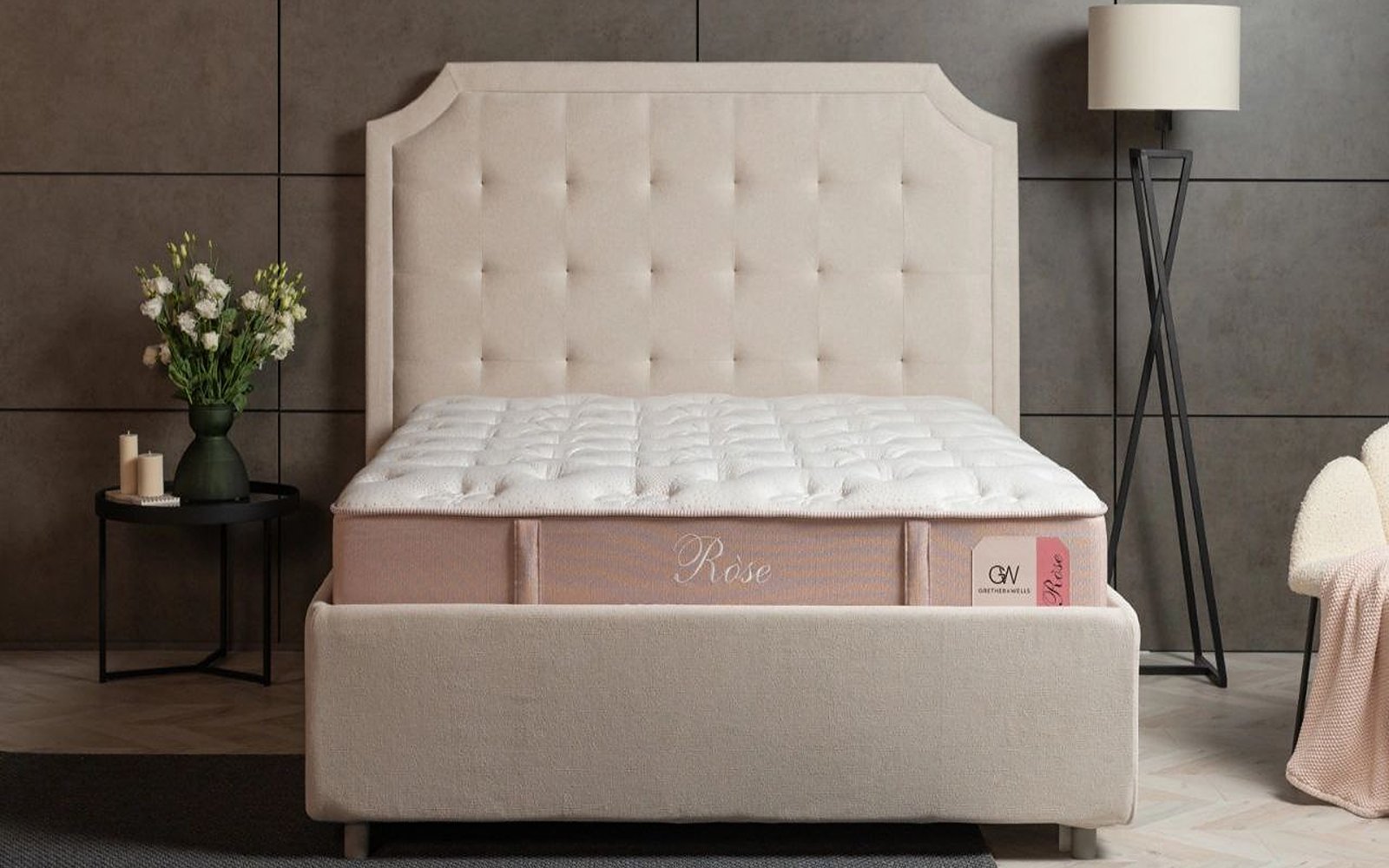 Grether & Wells Rose mattress in a bedroom interior, view 3