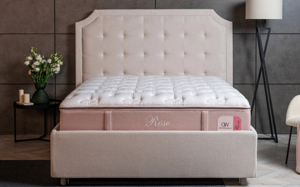 Grether & Wells Rose Imperial mattress in a bedroom interior, view 1