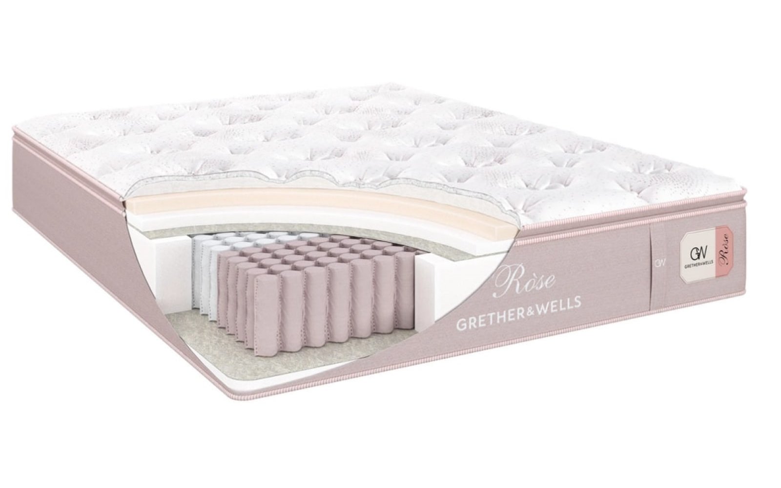 Grether & Wells Rose Imperial mattress, product photo on white background, view 1