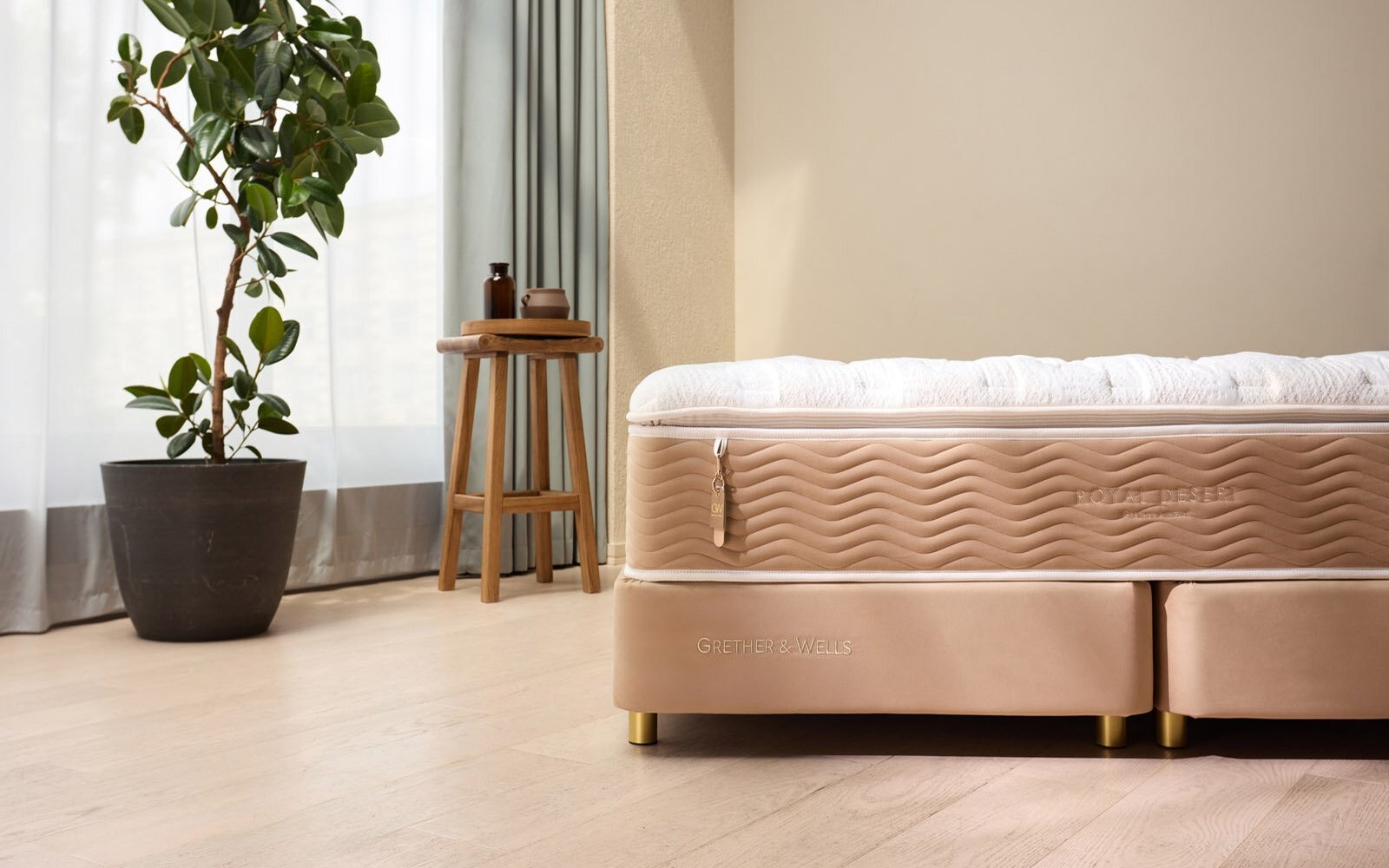 Grether & Wells Royal Desert mattress in a bedroom interior, view 1