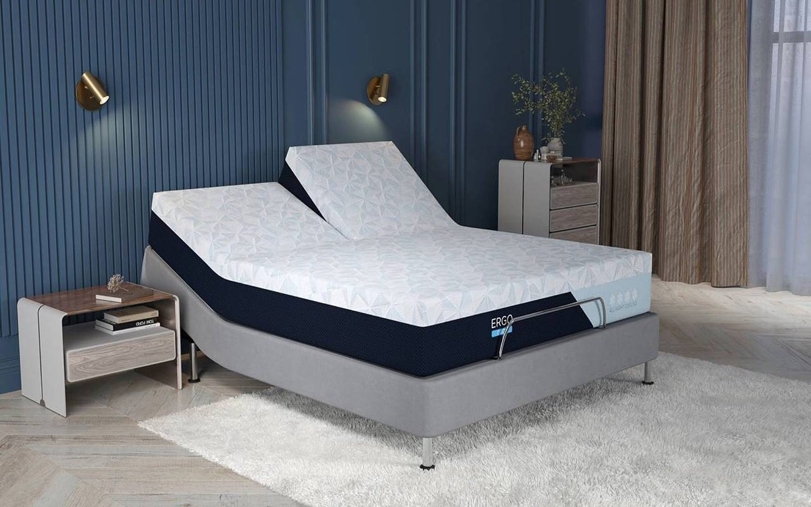 Sleep Professor Ergo Cool Butterfly mattress in a bedroom interior, view 1