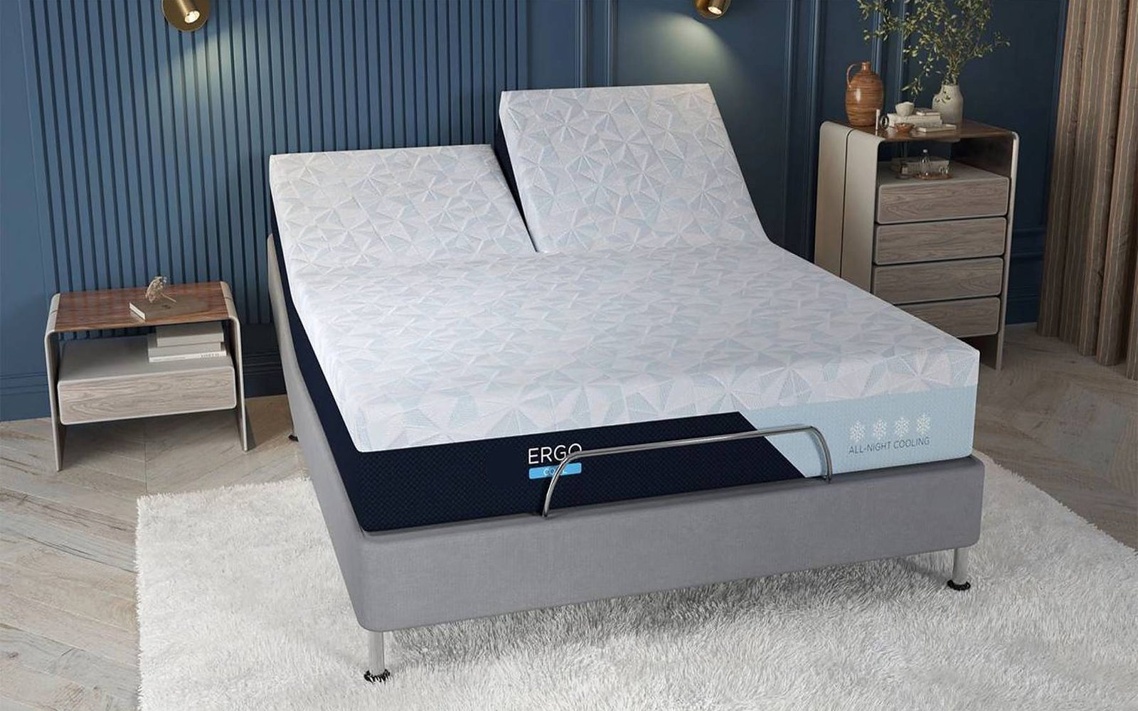 Sleep Professor Ergo Cool Butterfly mattress in a bedroom interior, view 2