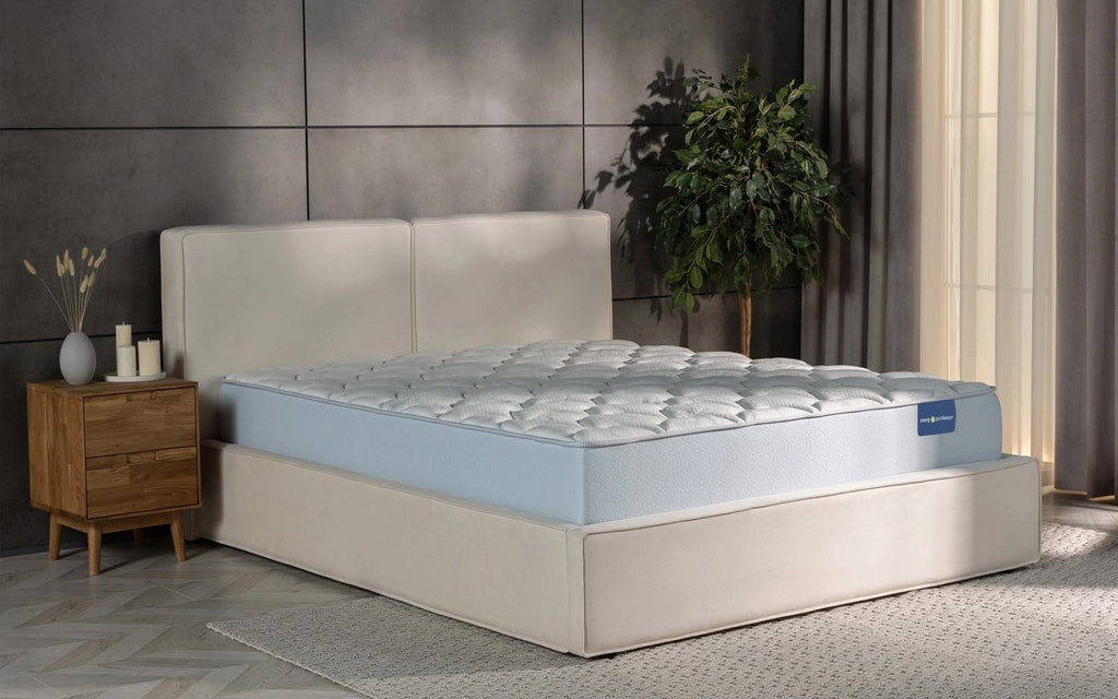 Sleep Professor Vermont Medium mattress in a bedroom interior, view 2
