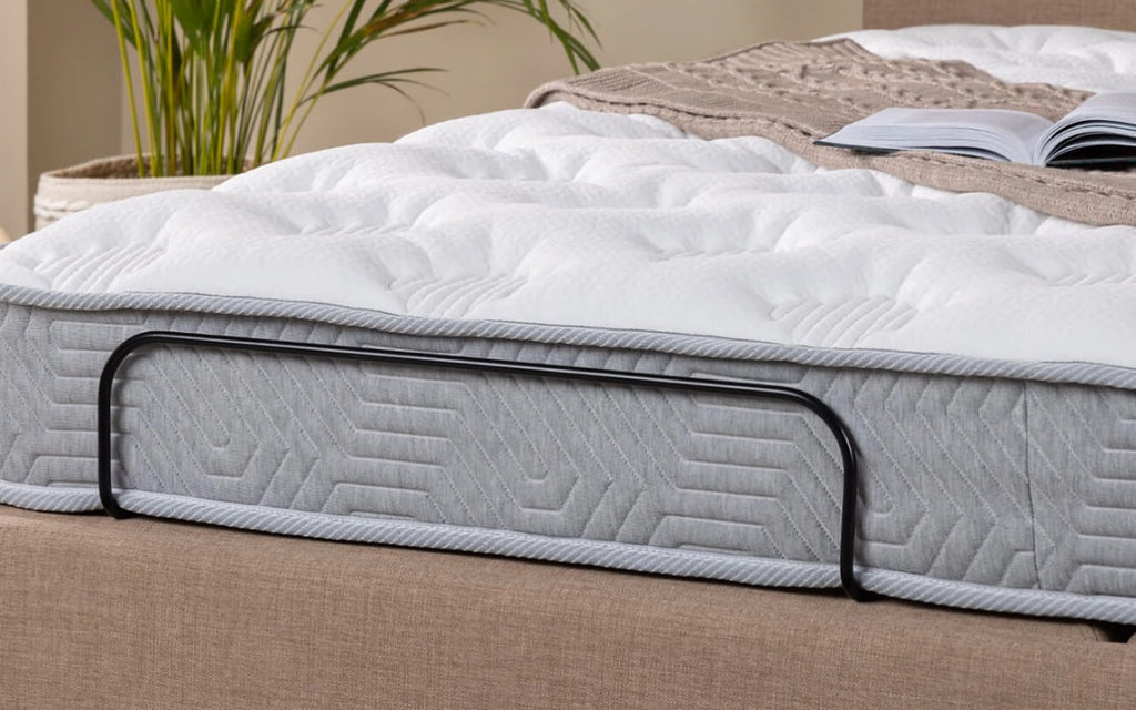 Technology Ergo Comfort mattress with Transform Pro adjustable bed base set in a bedroom interior, view 1