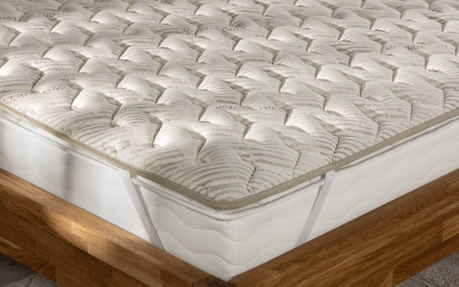 Organic Latex mattress pad in a bedroom interior, view 3