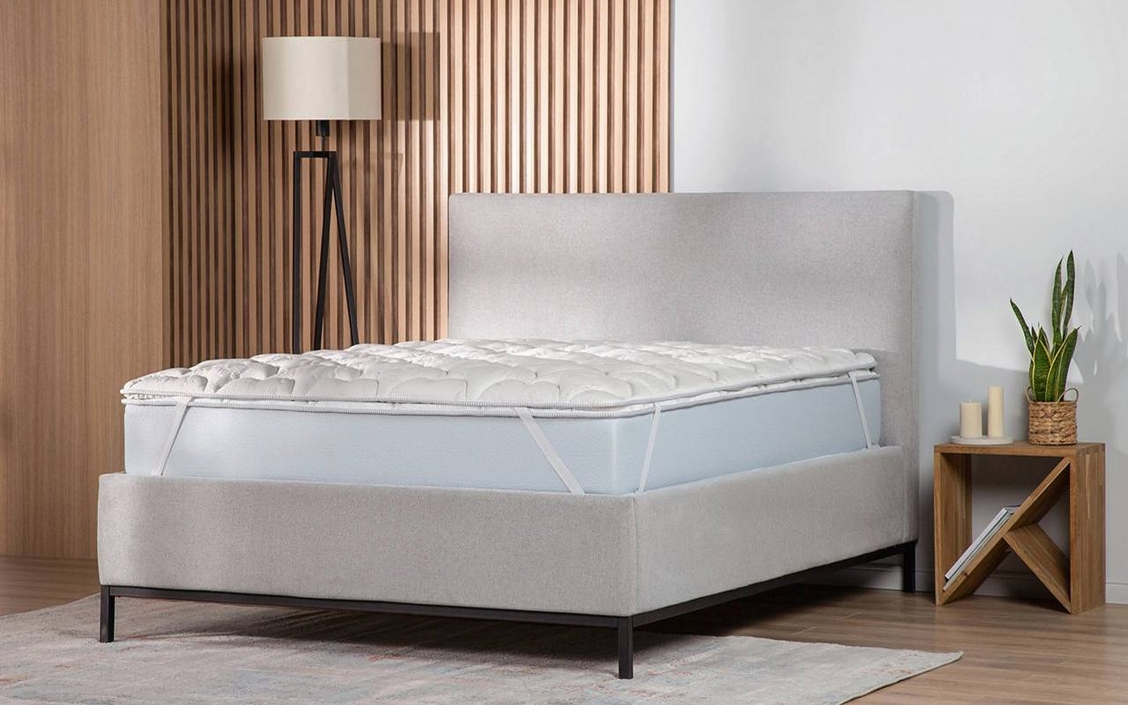 Sleep Professor mattress pad in a bedroom interior, view 3
