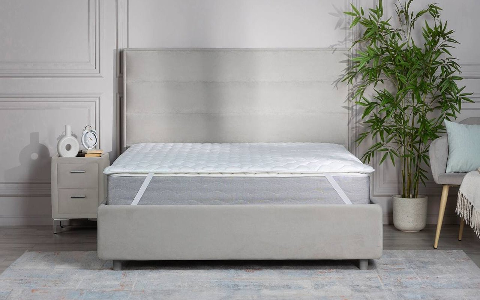 Top Basic mattress pad in a bedroom interior, view 1