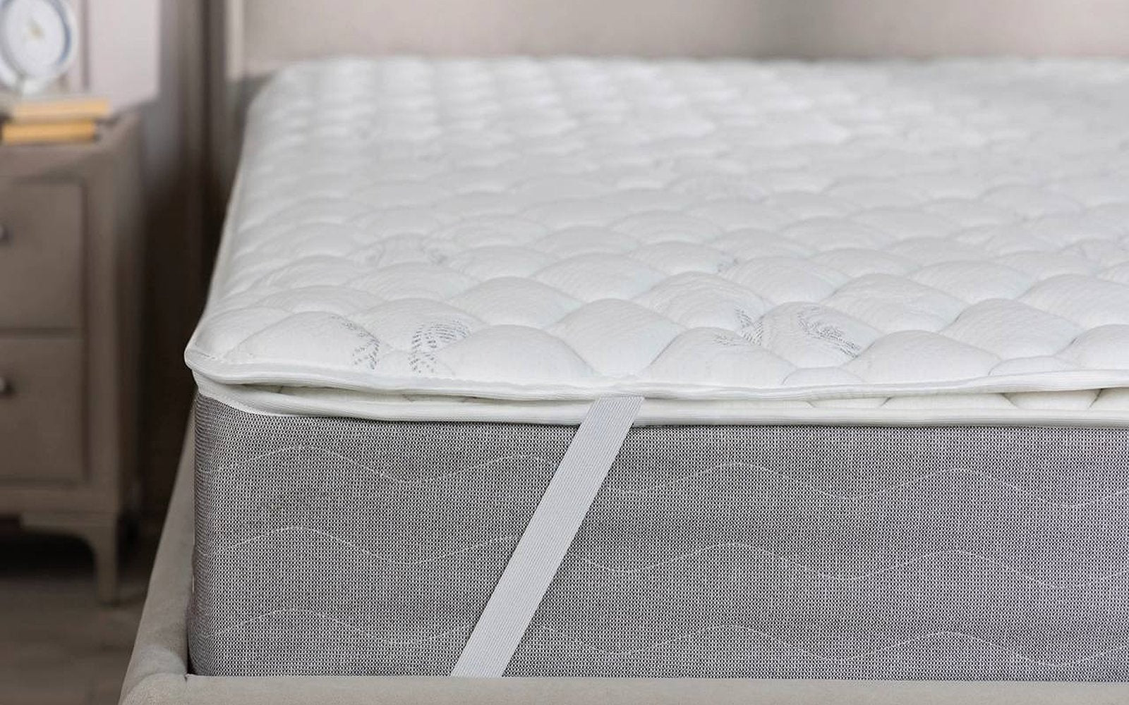 Top Basic mattress pad in a bedroom interior, view 3