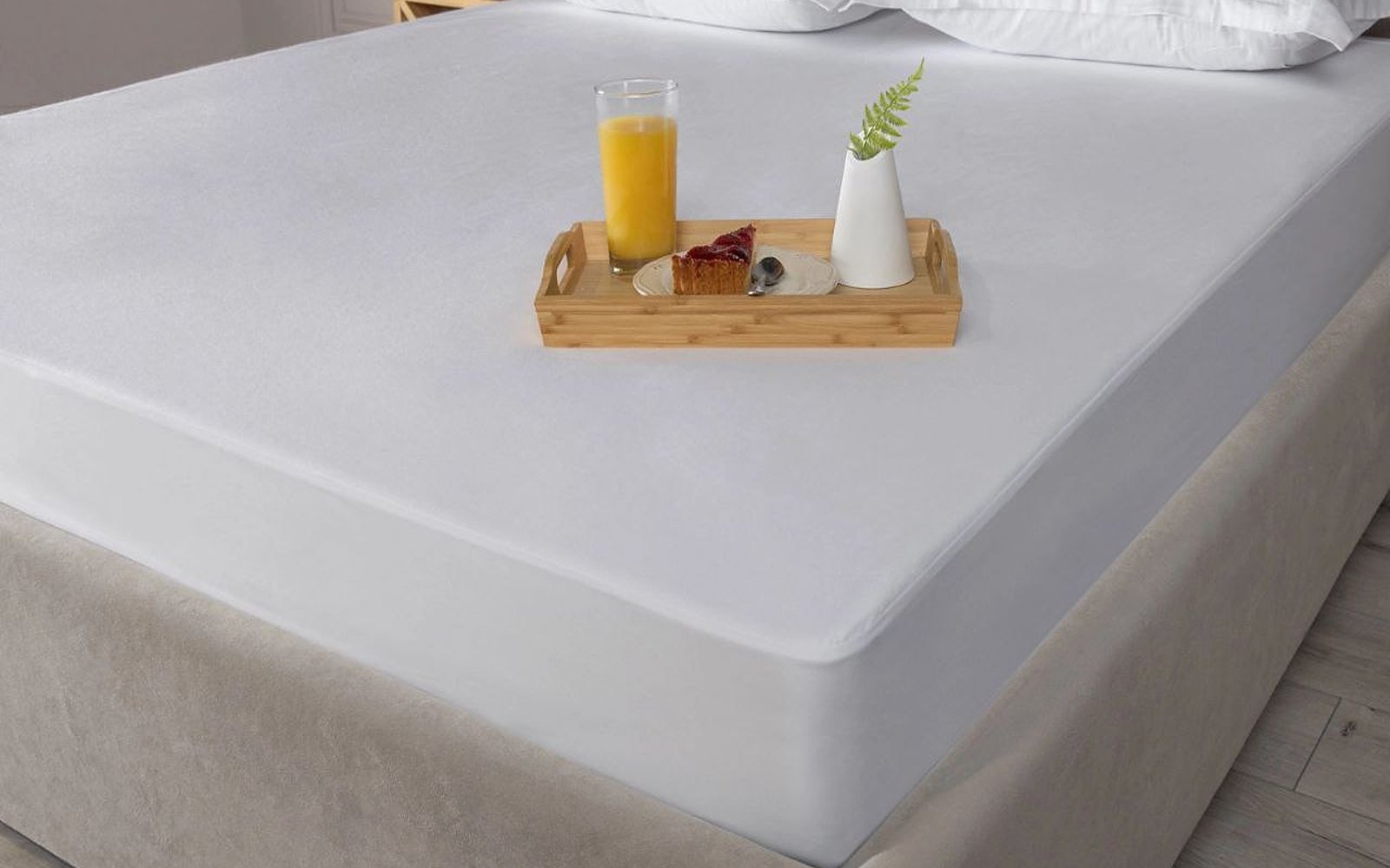 Simple mattress protector in a bedroom interior, view 6