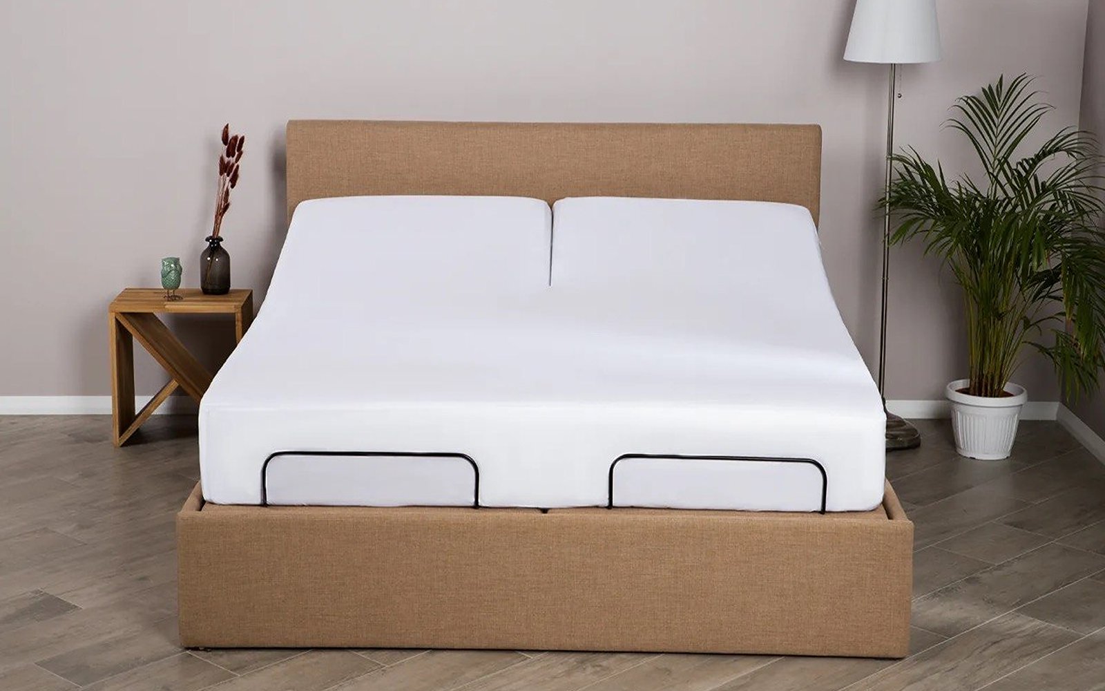 Tencel Butterfly mattress protector in a bedroom interior, view 2