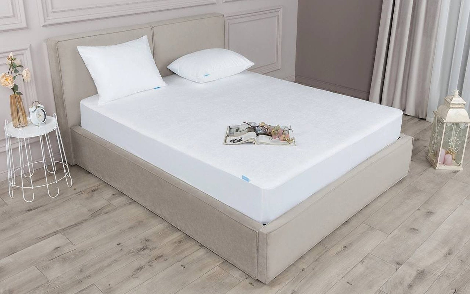 Terry mattress protector in a bedroom interior, view 2