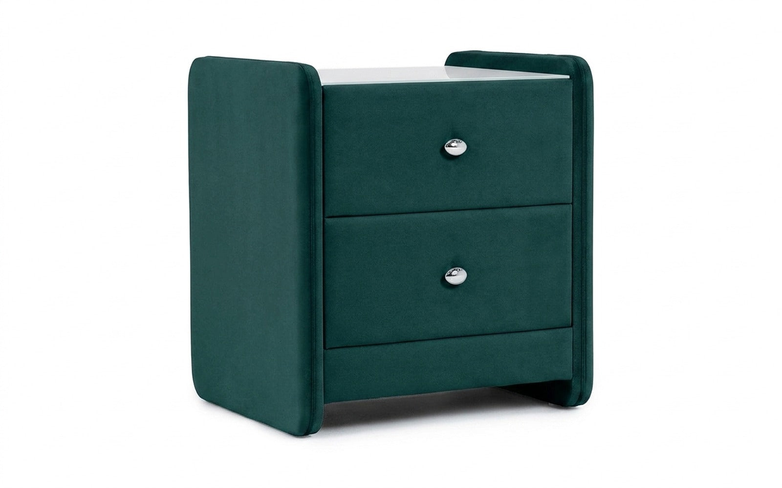 Classic 2 nightstand in Aura 09 fabric, product photo on white background