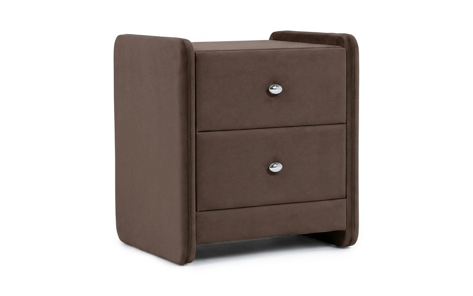 Classic 2 nightstand in Casanova Chocolate fabric, product photo on white background