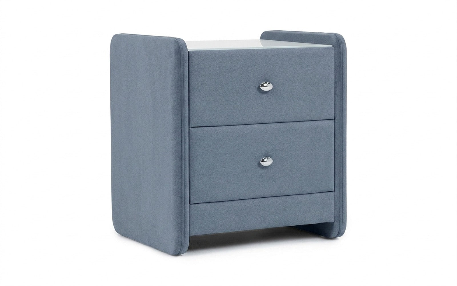 Classic 2 nightstand in Casanova Ice fabric, product photo on white background