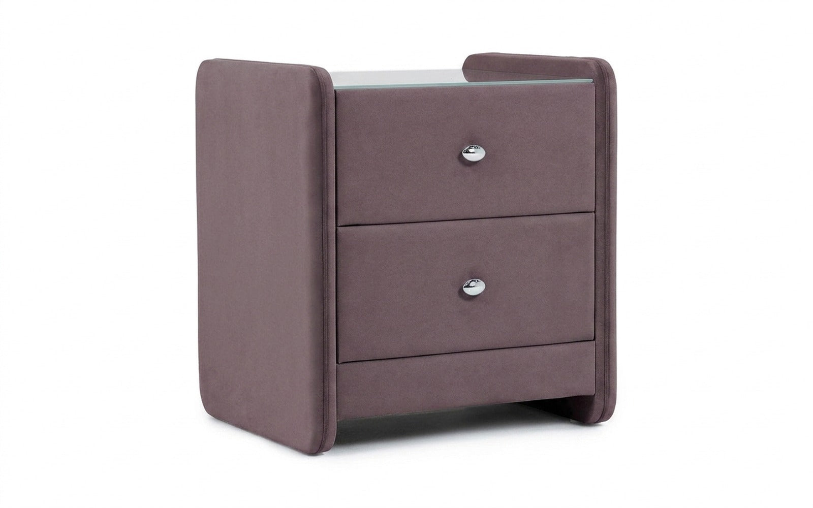 Classic 2 nightstand in Casanova Lilac fabric, product photo on white background
