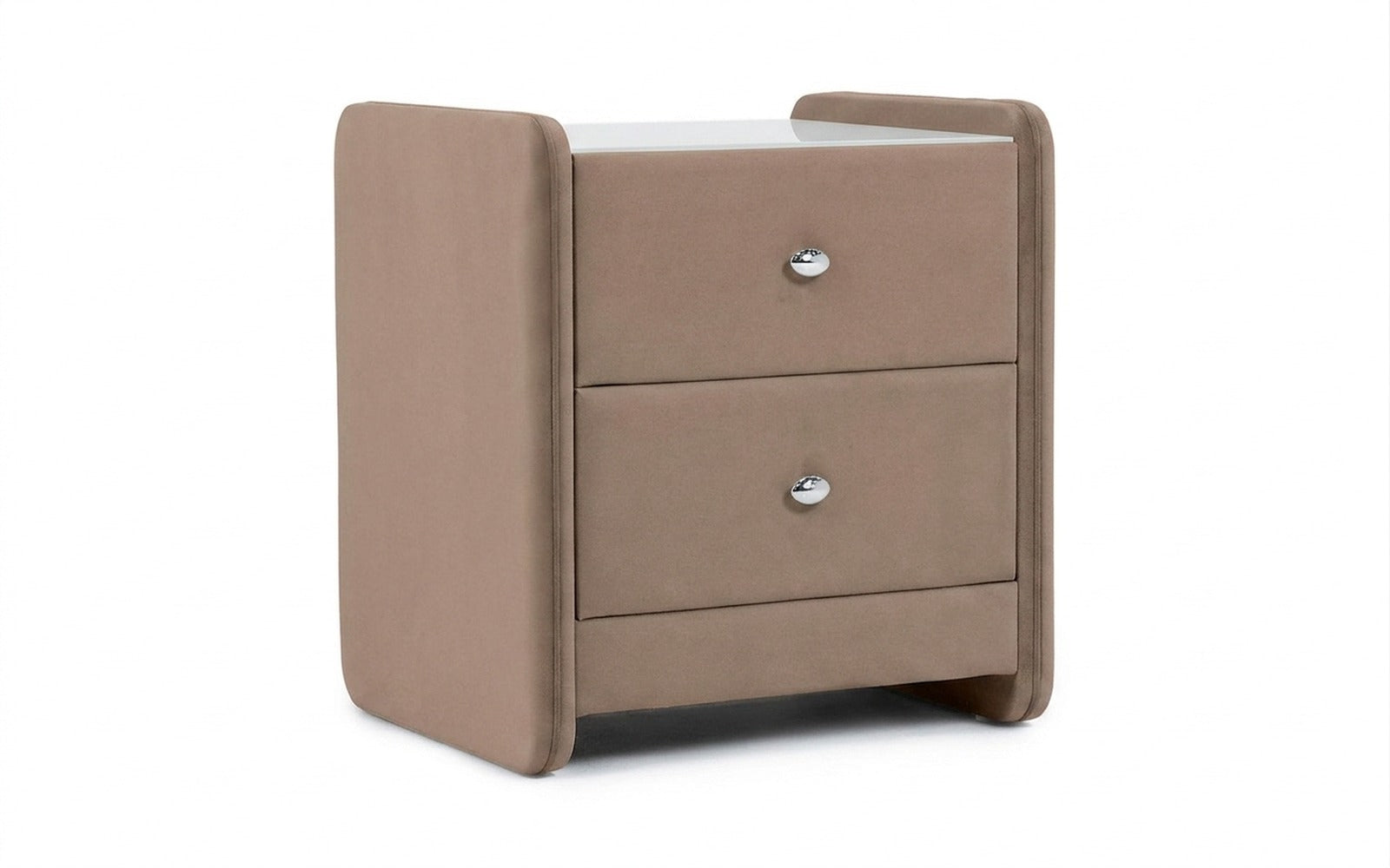 Classic 2 nightstand in Casanova Stone fabric, product photo on white background