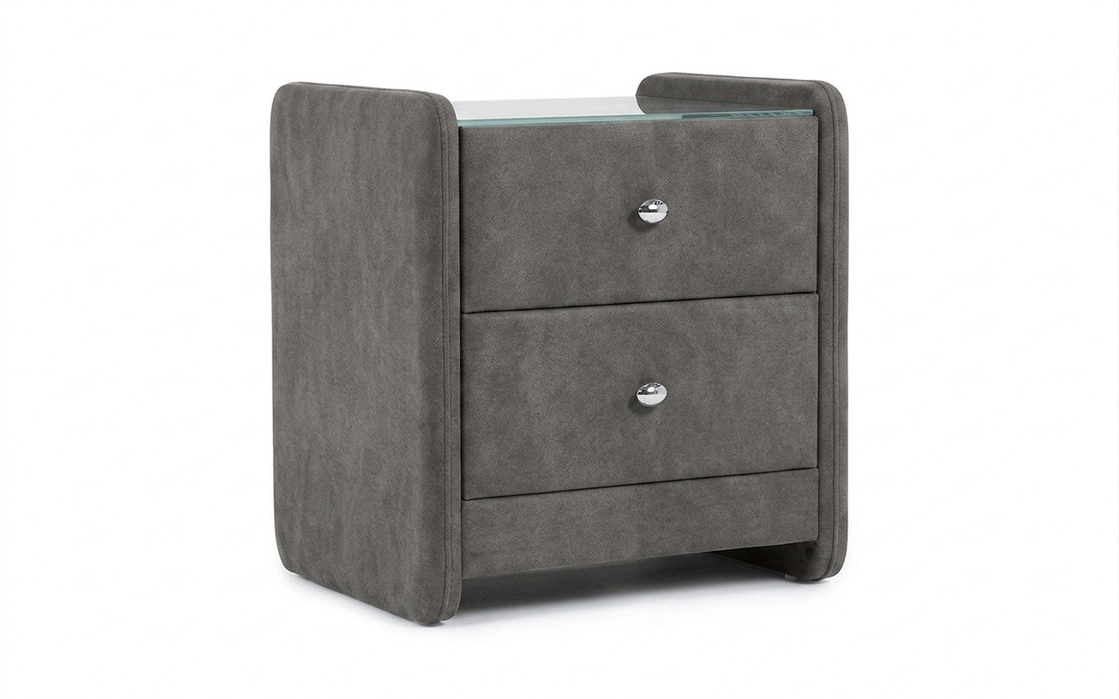 Classic 2 nightstand in Galaktika Ash fabric, product photo on white background