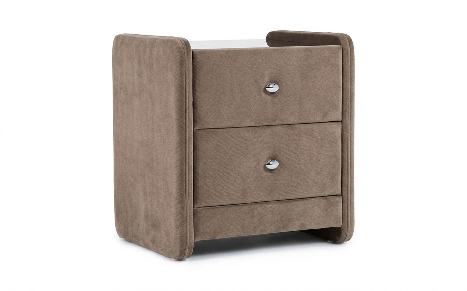 Classic 2 nightstand in Galaktika Beige fabric, product photo on white background