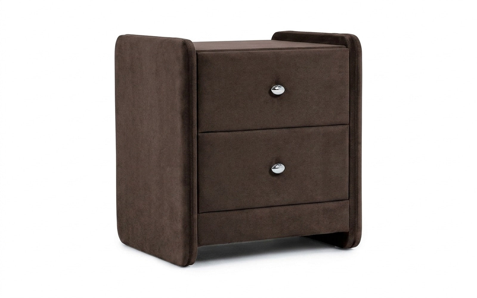 Classic 2 nightstand in Galaktika Brown fabric, product photo on white background