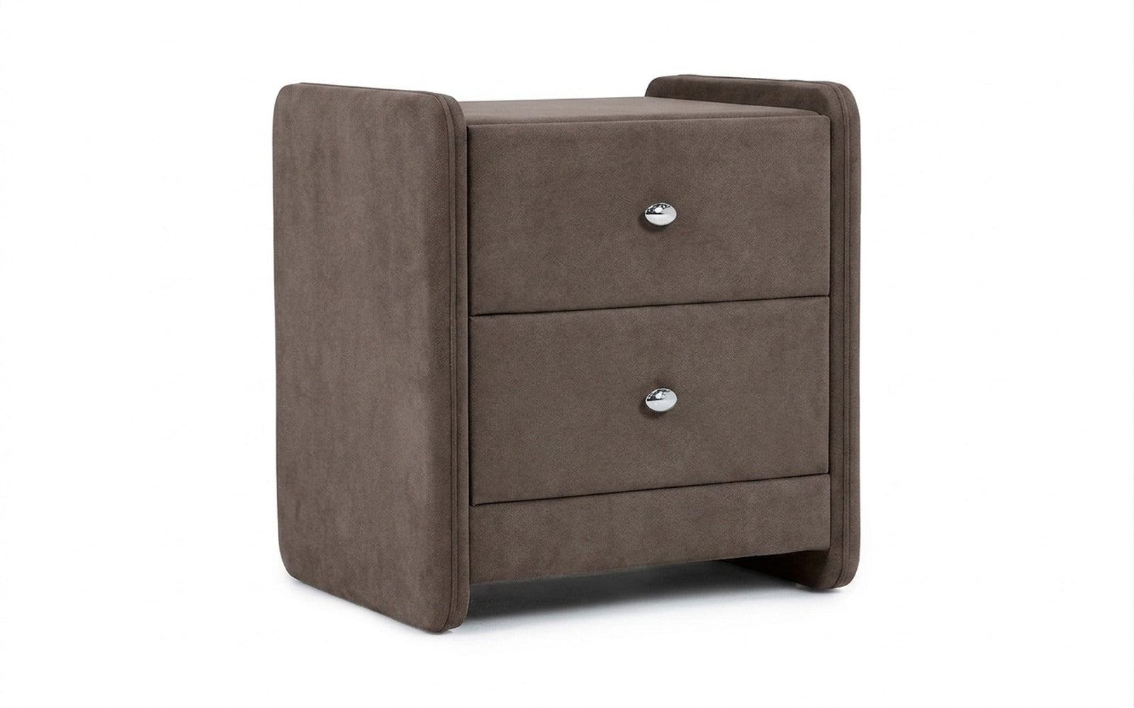 Classic 2 nightstand in Galaktika Cacao fabric, product photo on white background
