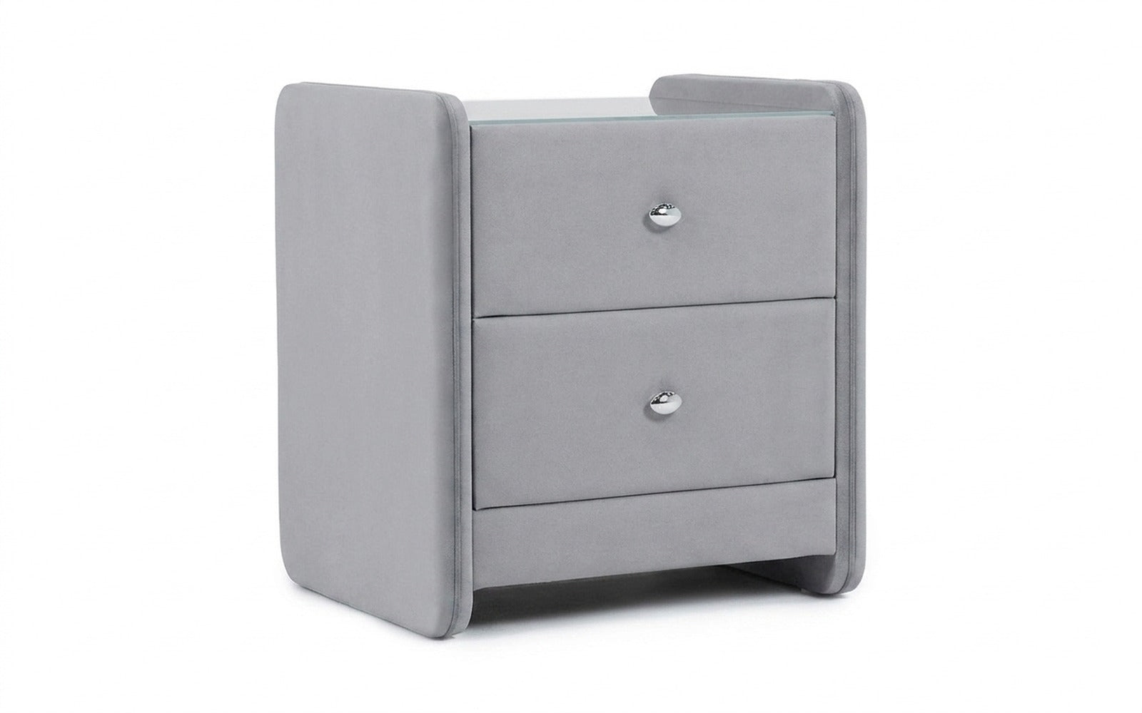 Classic 2 nightstand in Galaktika Cloud fabric, product photo on white background