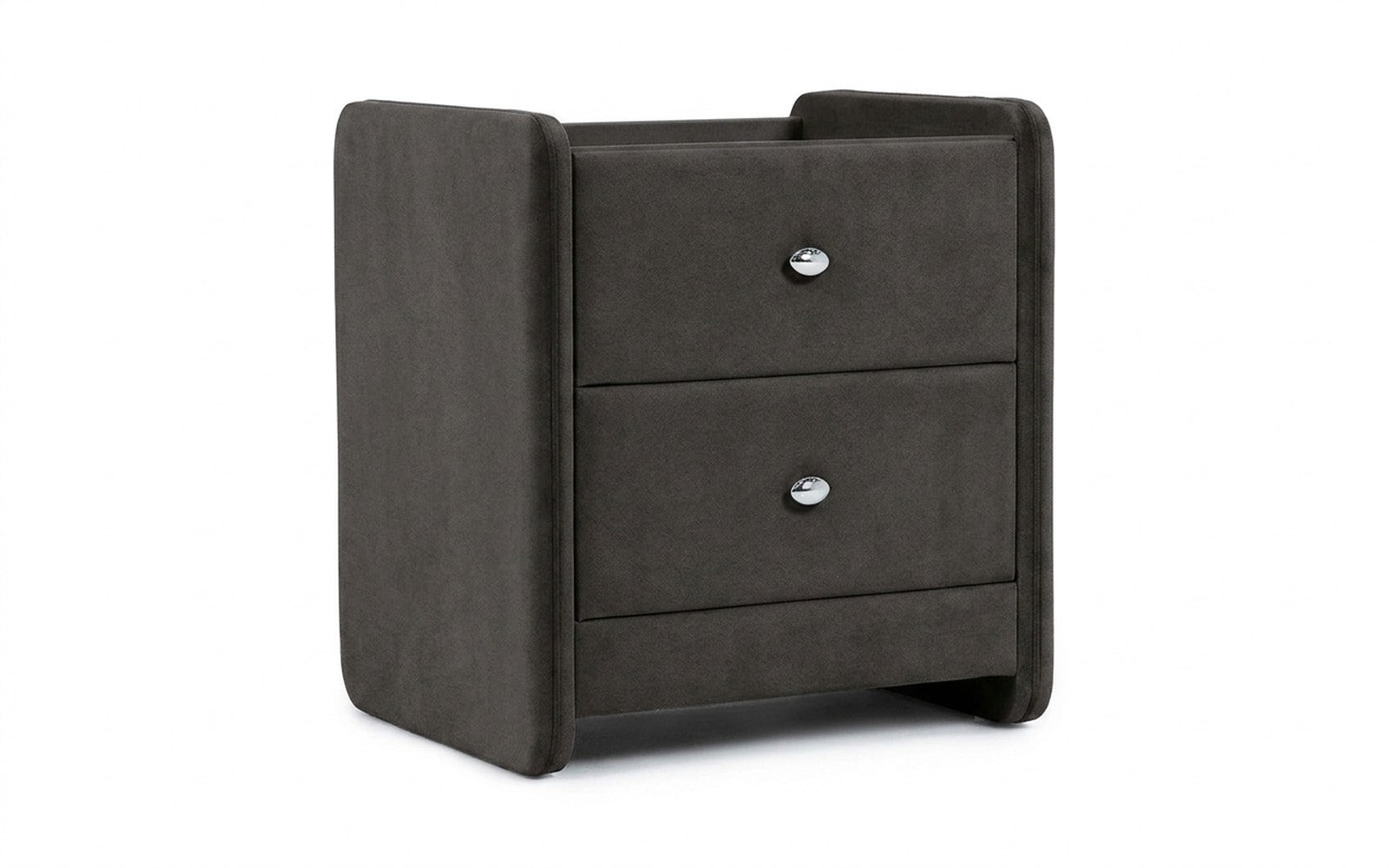 Classic 2 nightstand in Galaktika Grey fabric, product photo on white background