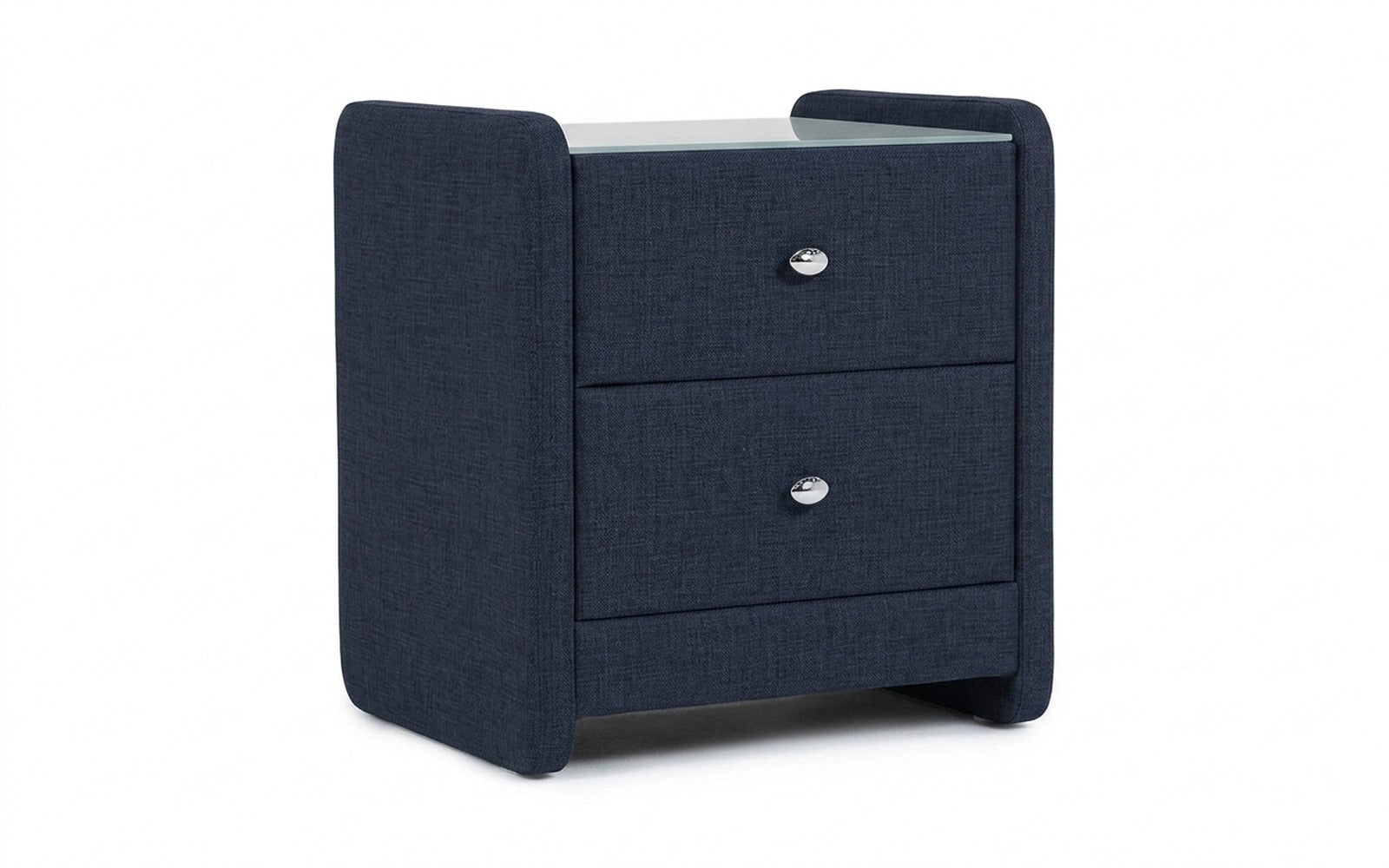 Classic 2 nightstand in Lidot Blue fabric, product photo on white background