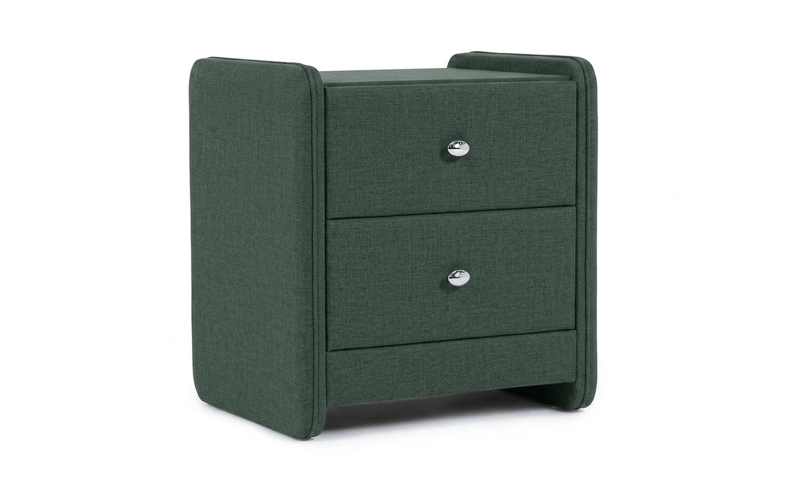 Classic 2 nightstand in Lidot Green fabric, product photo on white background