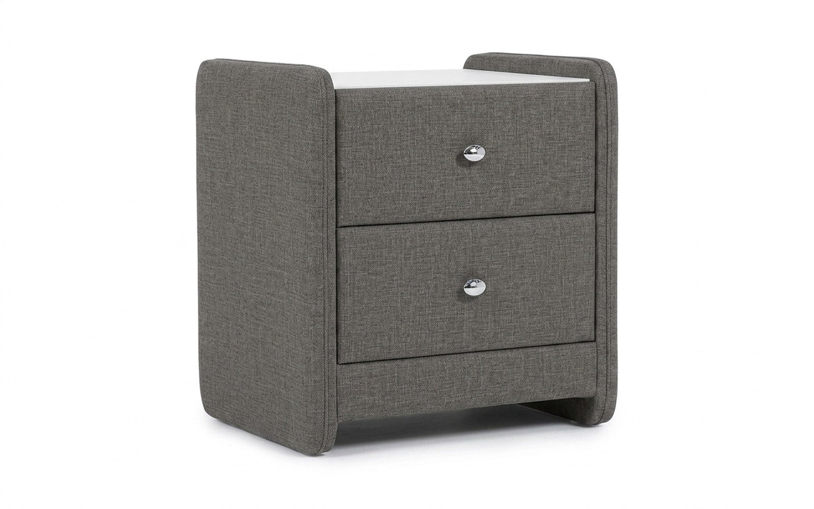 Classic 2 nightstand in Lidot Grey fabric, product photo on white background