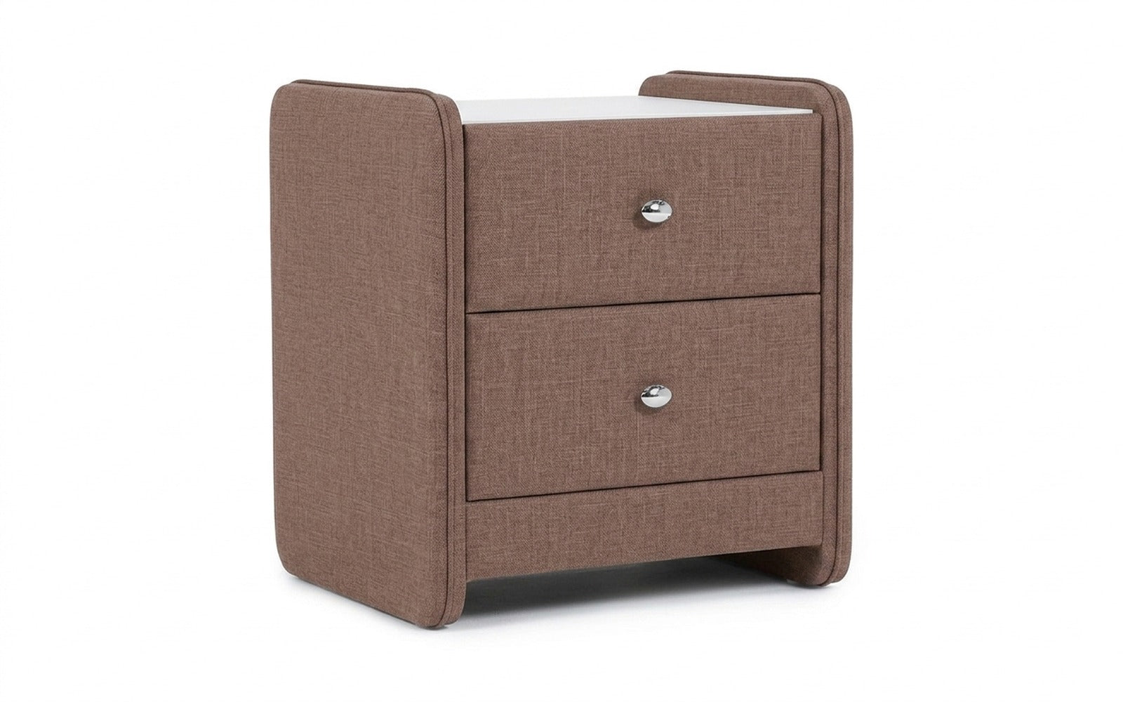 Classic 2 nightstand in Lidot Lilac fabric, product photo on white background